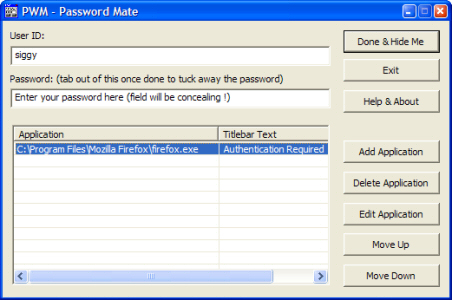 Password Mate Dialog