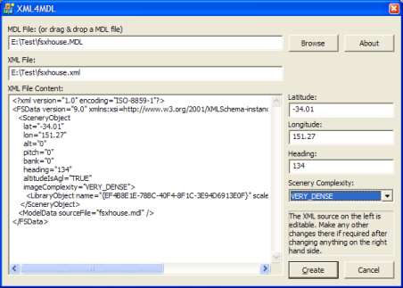 XML for Model - File Creator